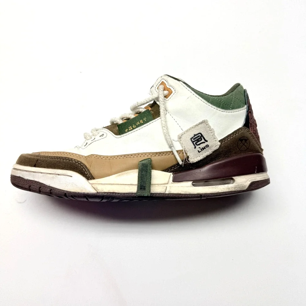 Nike/Jordan 3 Retro Year Of The Tiger Shoes Men's Size 8.5 US White/Brown